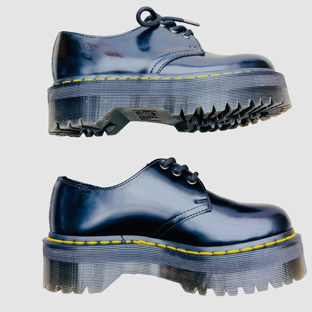 Dr. Martens 1461 Quad Platform Shoes – Women's US 7 / EU 38 – Black Leather NWOB
